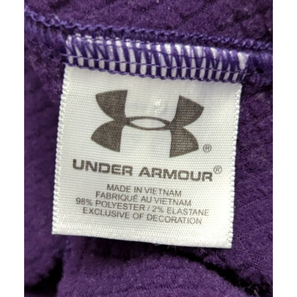 Under Armour sz S Mock Neck 1/4 zip Fleece Lined Top purple coldgear ls 3757 - Picture 4 of 5
